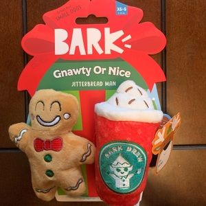 NWT Bark Box “Gnawty or Nice” - “Jitterbread Man” pet toy